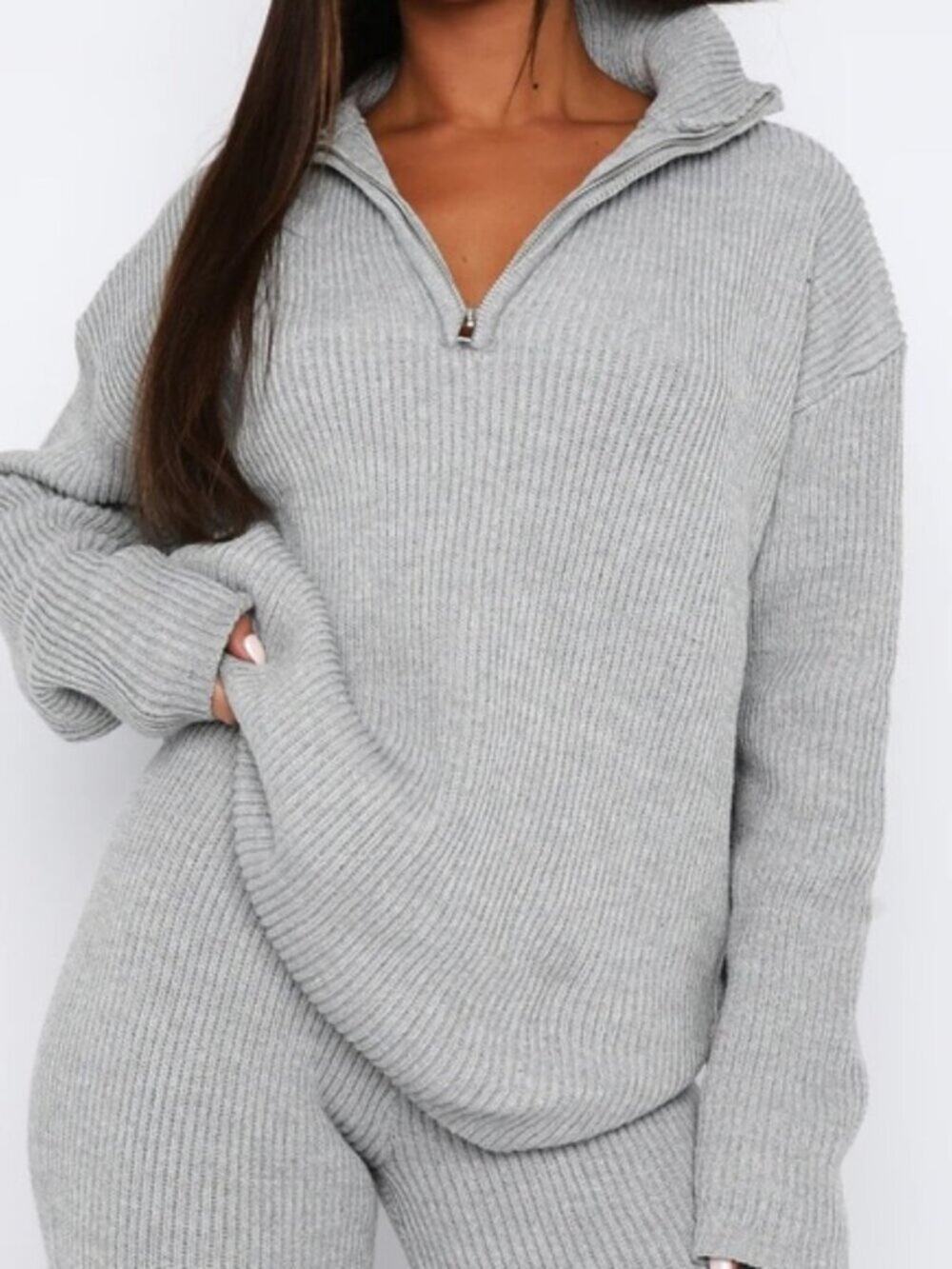 White Fox Boutique Let's Get Cosy Knit Sweater Grey Marle Size XXS/XS